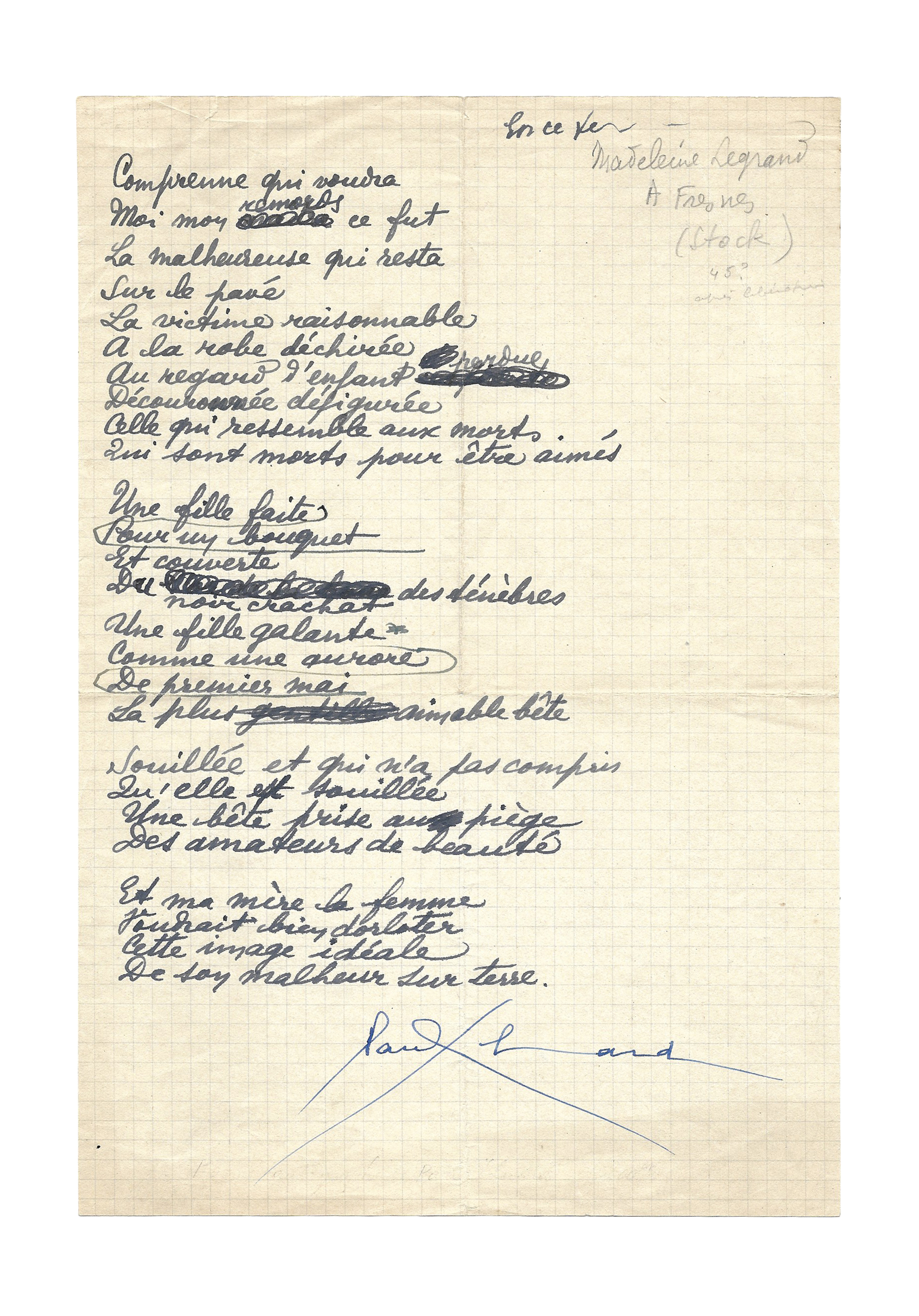 ÉLUARD, Paul (1895-1952) | Le Manuscrit FrançaisLe Manuscrit Français